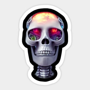 Trippy Skull Colorful Eyes Sticker